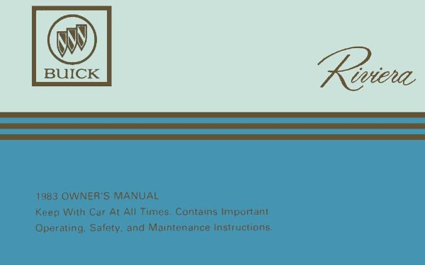 1983 Buick Riviera Owner's Manual