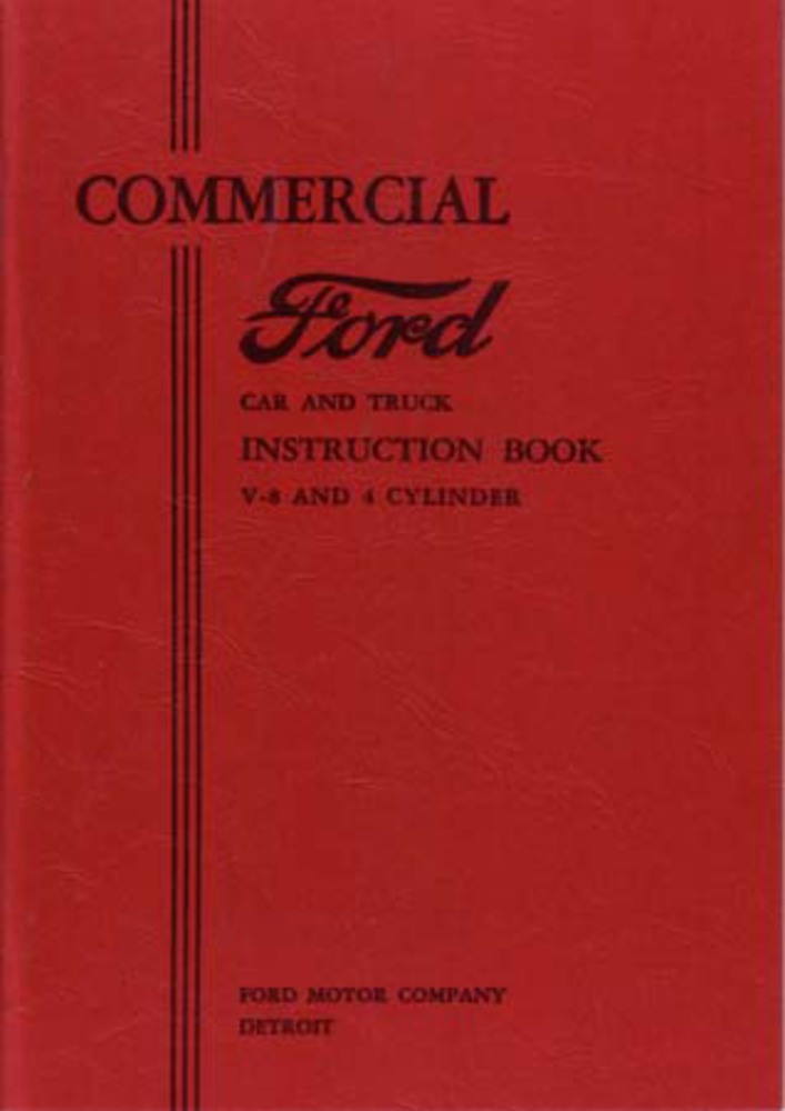 1933 Ford Commercial Car Truck Owners Manual User Guide Reference Operator