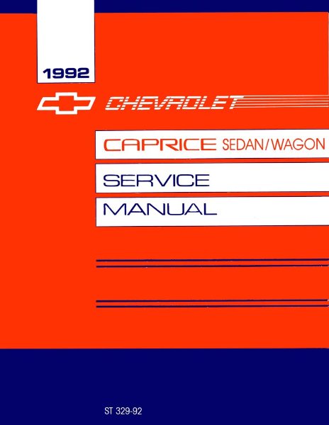 1992 Chevrolet Caprice, Caprice Classic Factory Shop Service Manual