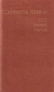 1972 Lincoln Mark IV Owner's Manual