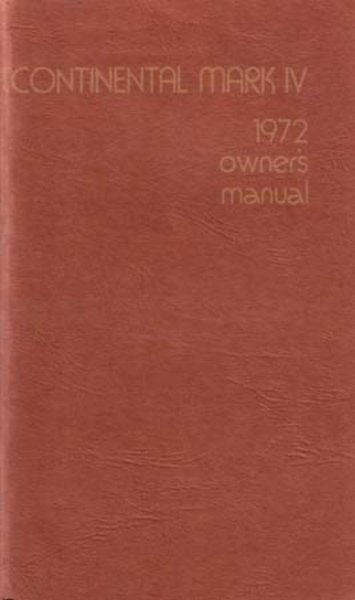 1972 Lincoln Mark IV Owner's Manual