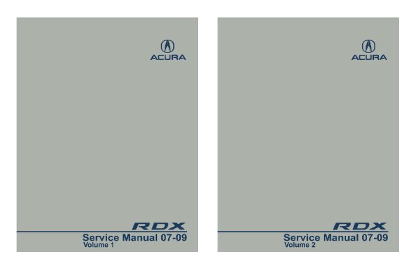 2007–2009 Acura RDX Factory Shop Service Manual