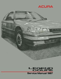1987 Acura Legend Coupe Factory Shop Service Manual