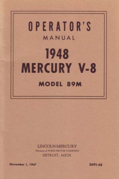 1948 Mercury M-47, Mercury Owner's Manual