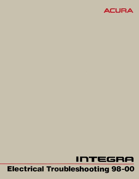 1998–2000 Acura Integra Factory Shop Service Manual