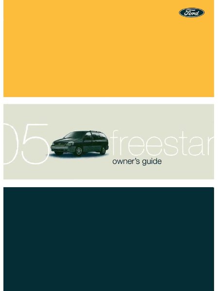 2005 Ford Freestar Van Owner's Manual