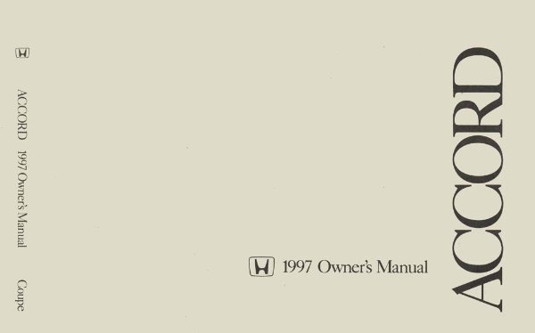 1997 Honda Accord Coupe Owner's Manual