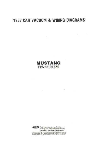 1987 Ford Mustang Wiring Diagrams Manual