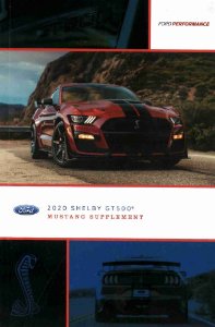 2020 Ford Shelby GT 500 Mustang Supplement ONLY Owner's Manual