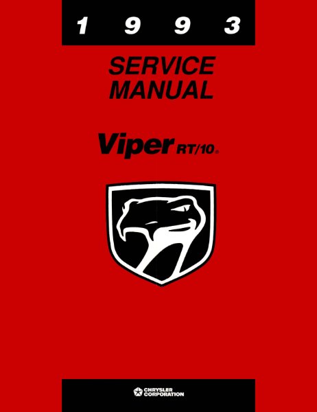 1993 Dodge Viper Factory Shop Service Manual