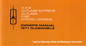 1971 Oldsmobile 442, Cutlass Supreme Owner's Manual