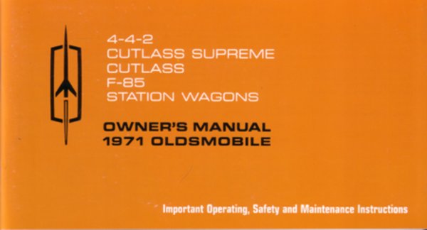 1971 Oldsmobile 442, Cutlass Supreme Owner's Manual
