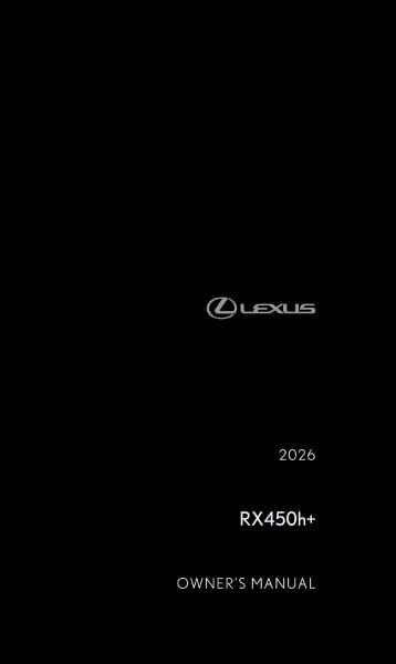 2026 Lexus RX 450H+ Owner's Manual
