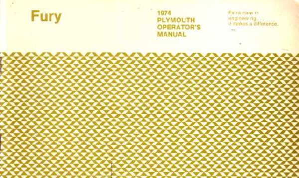 1974 Plymouth Fury Owner's Manual