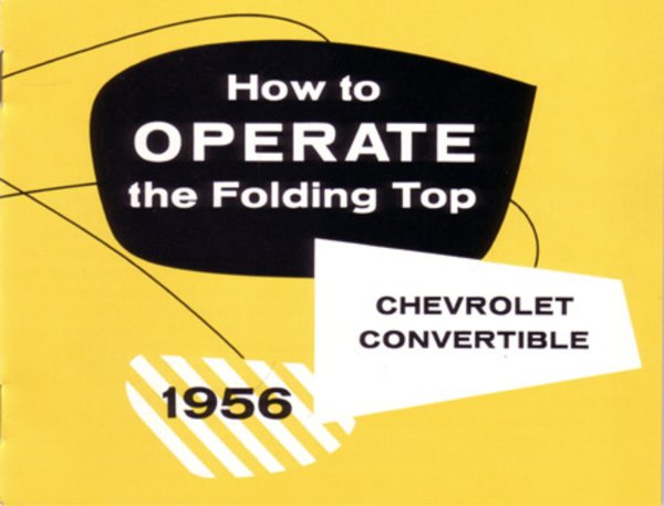 1956 Chevrolet Convertible Top Owner's Manual