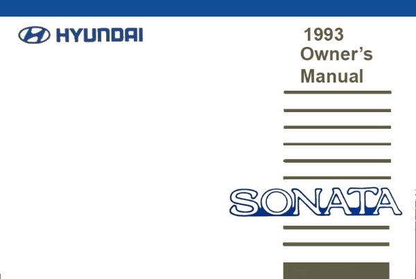 1993 Hyundai Sonata Owner's Manual