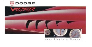 2005 Dodge Viper SRT-10 Owner's Manual