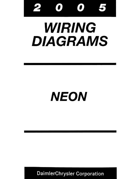 2005 Dodge Neon Wiring Diagrams Schematics Manual