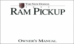 1995 Dodge Ram Truck - GAS ENGINES ONLY Owner's Manual