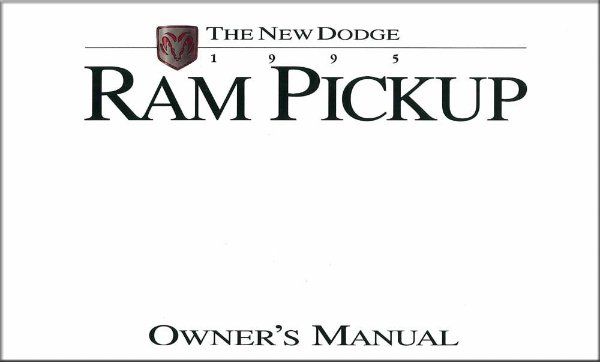 1995 Dodge Ram Truck - GAS ENGINES ONLY Owner's Manual