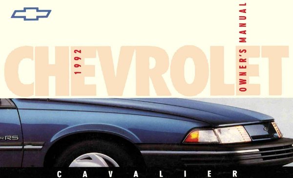 1992 Chevrolet Cavalier Owner's Manual