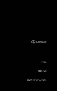2026 Lexus RX 350 Owner's Manual