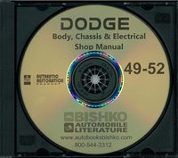 1949-52 DODGE Full Line Body, Chassis & Electrical Repair Shop Manual sample image