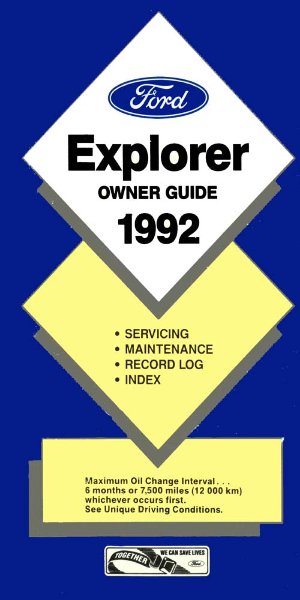 1992 Ford Explorer Owner's Manual