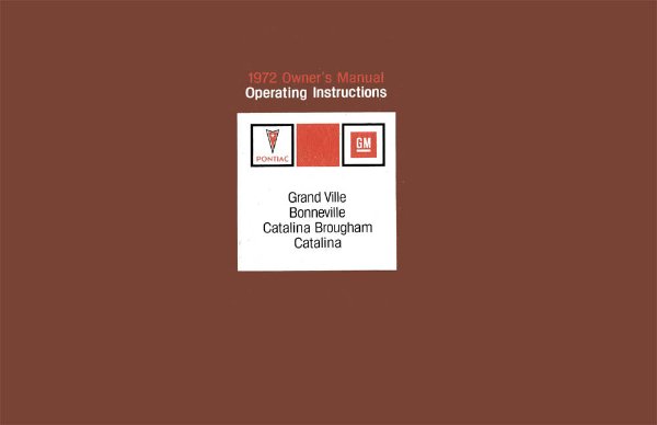 1972 Pontiac Bonneville, Catalina, Grand Ville Owner's Manual