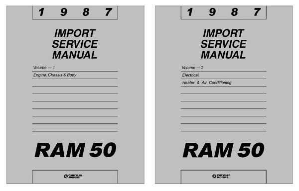 1987 Dodge Ram 50 Truck Factory Shop Service Manual