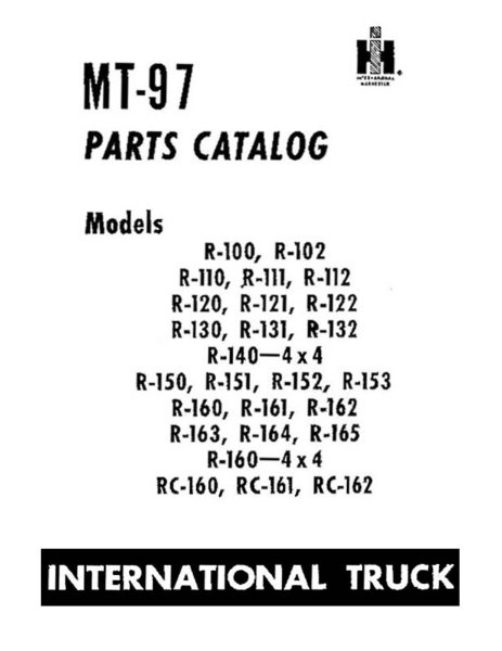 1951 1952 1953 International R-Series Parts Numbers List Guide Interchange