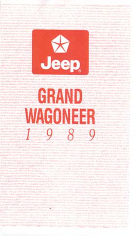 1989 Jeep Grand Wagoneer Owner's Manual