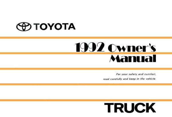 1992 Toyota Pickup Owner's Manual