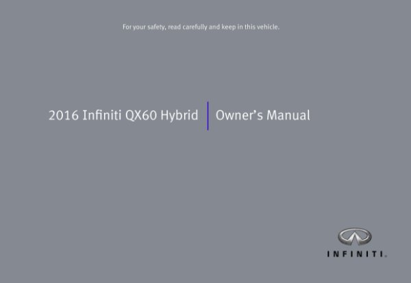 2016 Infiniti QX60 Hybrid Owner's Manual