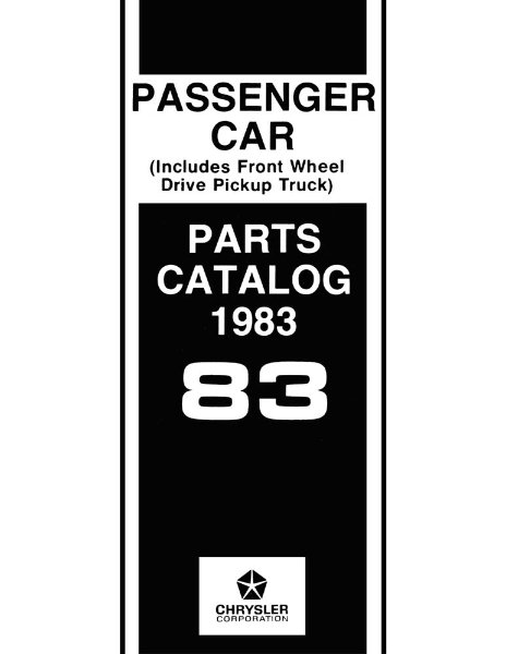 1983 MoPar CHRYSLER, DODGE, PLYMOUTH Parts Book
