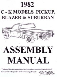 1982 Chevy 10-30 Truck Blazer Suburban Assembly Manual Book Rebuild Instructions