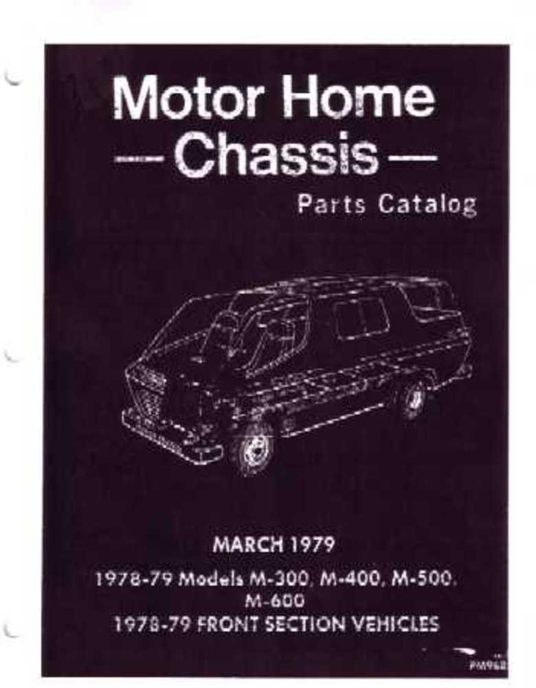 1978 1979 Dodge Motor Home Part Numbers Book List Guide Interchange Illustration