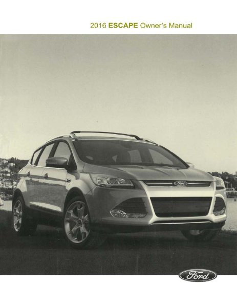 2016 Ford Escape Owner's Manual