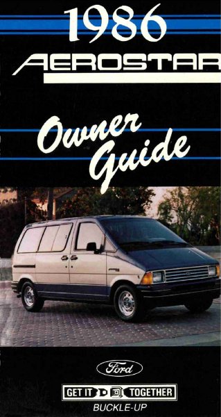 1986 Ford Aerostar Owner's Manual
