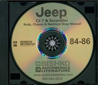 1984-86 JEEP CJ-7 & SCRAMBLER Body, Chassis & Electrical Repair Shop Manual sample image