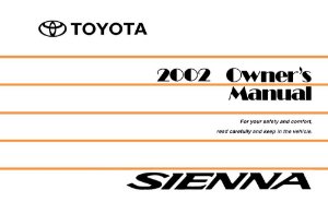 2002 Toyota SIENNA Owner's Manual