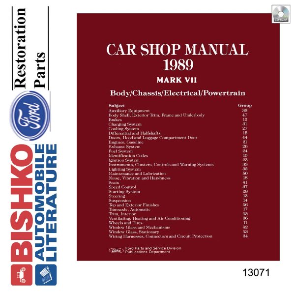 1989 Lincoln Mark VII Factory Shop Service Manual