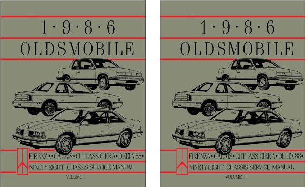 1986 Oldsmobile Calais, Cutlass Ciera, Delta 88, Firenza, 98 Factory Shop Service Manual