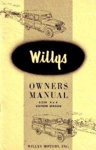 1954 Jeep 6-226, 4 X 4, Station Wagon Owner's Manual