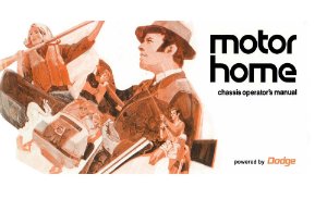1970–1972 Dodge Motor Home Owner's Manual