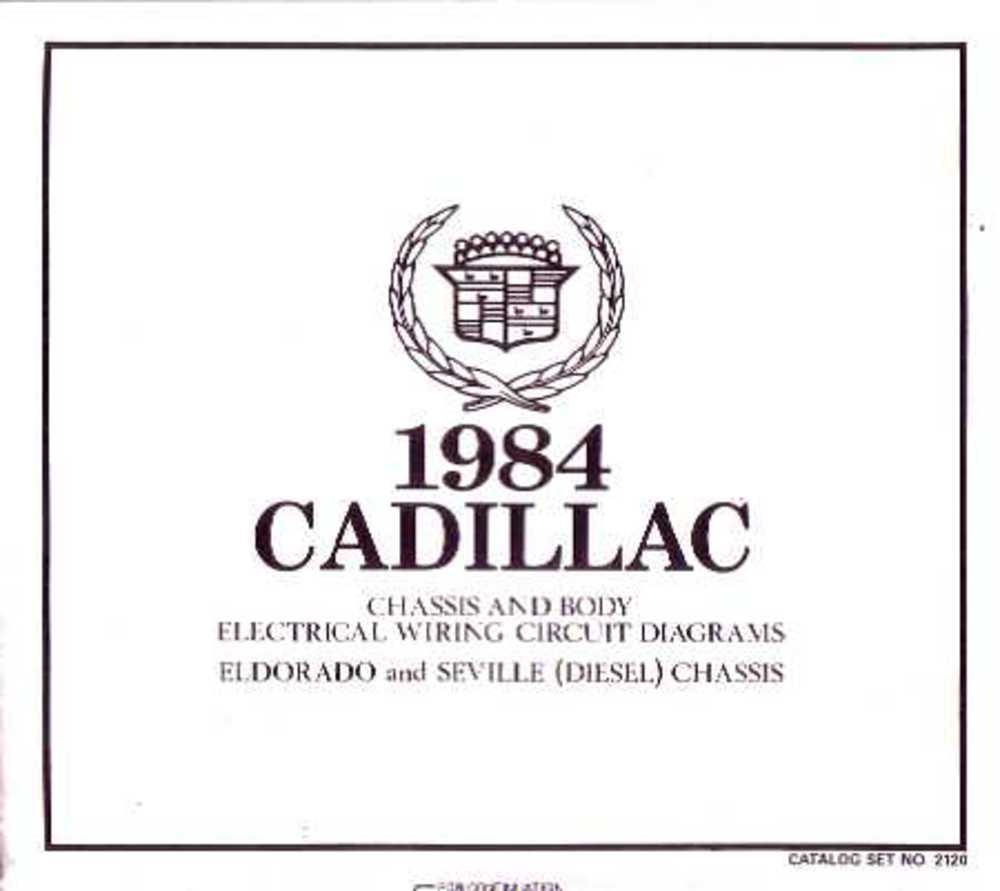 1984 Cadillac Eldorado Seville Wiring Diagrams Factory OEM Specifications