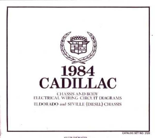 1984 Cadillac Eldorado, Seville Wiring Diagrams Manual