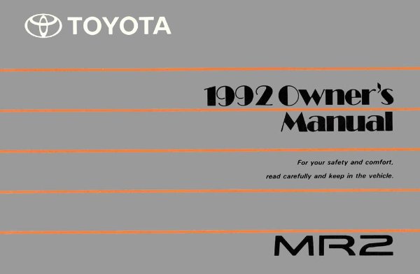 1992 Toyota MR2 Owner's Manual