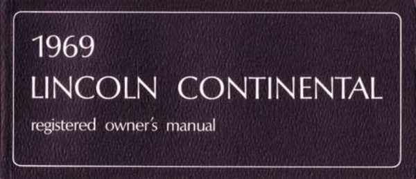 1969 Lincoln Continental Owner's Manual