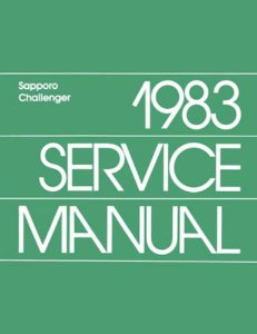 1983 Dodge Challenger, Sapporo Factory Shop Service Manual